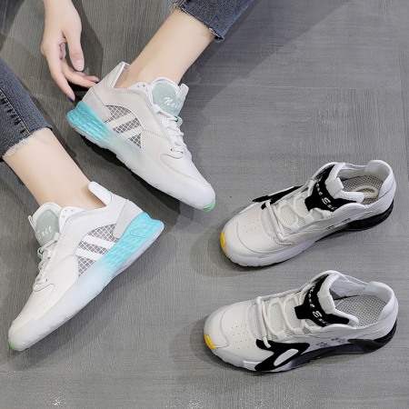 Spring New Women's Casual Fashion Lace-Up Breathable Mesh Running Net Shoes